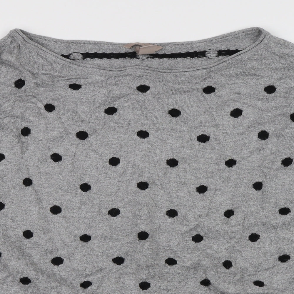 H&M Womens Grey Polka Dot  Pullover Jumper Size 3XL