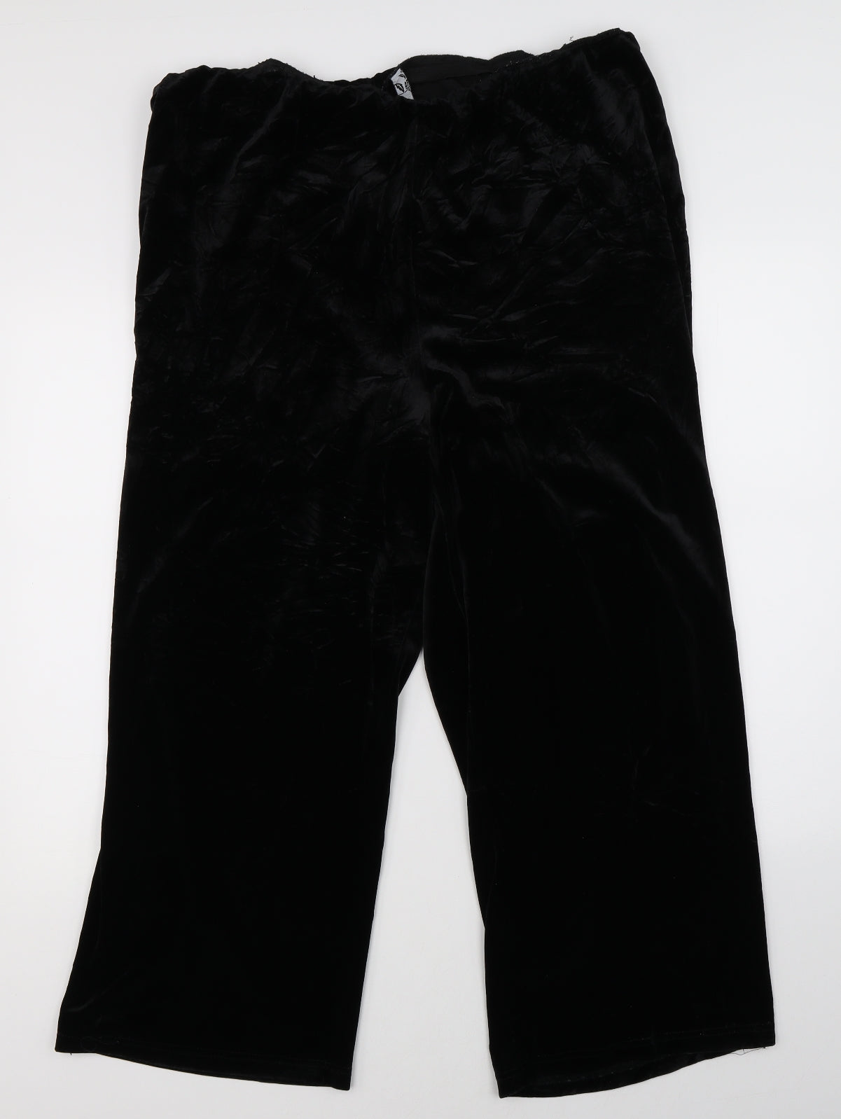 Preworn Womens Black  Velvet Trousers  Size 26 L26 in