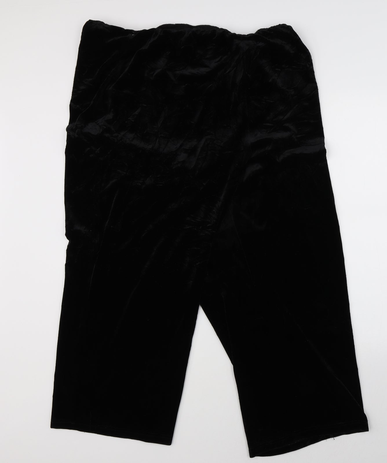 Preworn Womens Black  Velvet Trousers  Size 26 L26 in