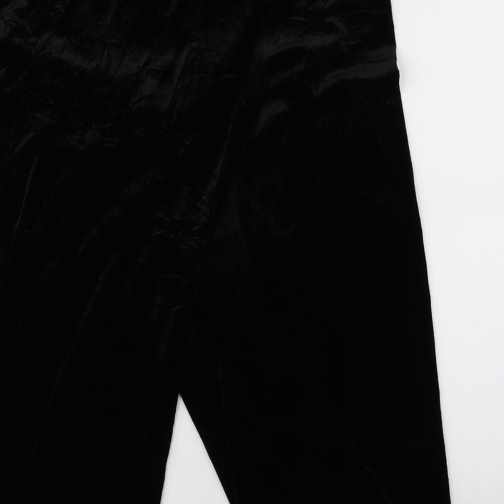 Preworn Womens Black  Velvet Trousers  Size 26 L26 in