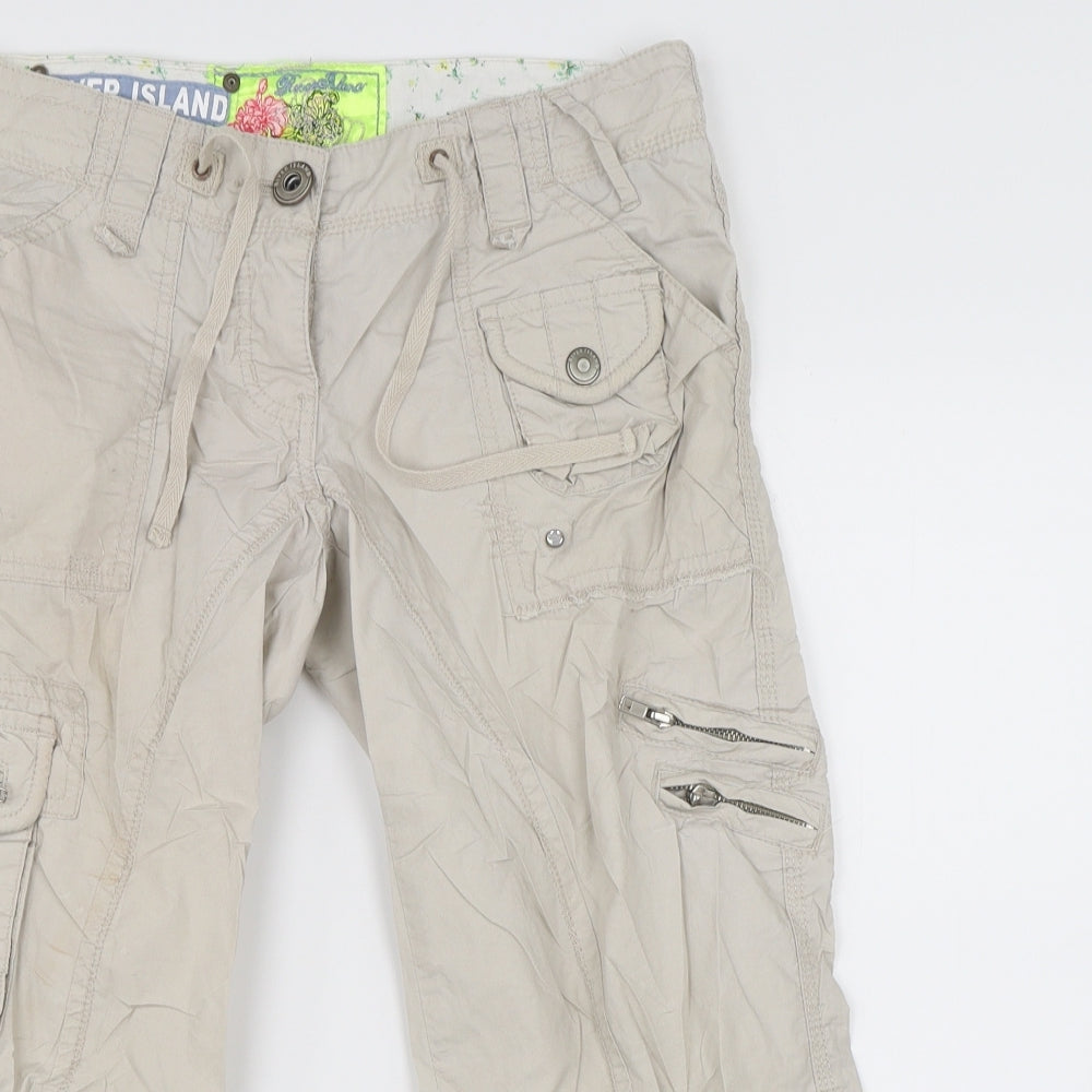 River Islang Womens Beige   Cargo Shorts Size 8