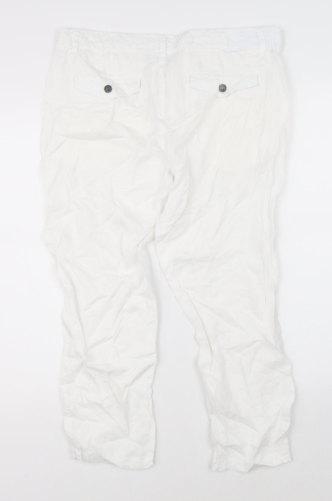 Marks & Spencers Womens White   Trousers  Size 12 L22 in
