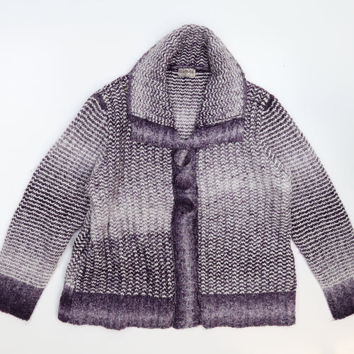 Aimee Womens Purple  Knit Jacket Coatigan Size L