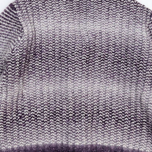 Aimee Womens Purple  Knit Jacket Coatigan Size L