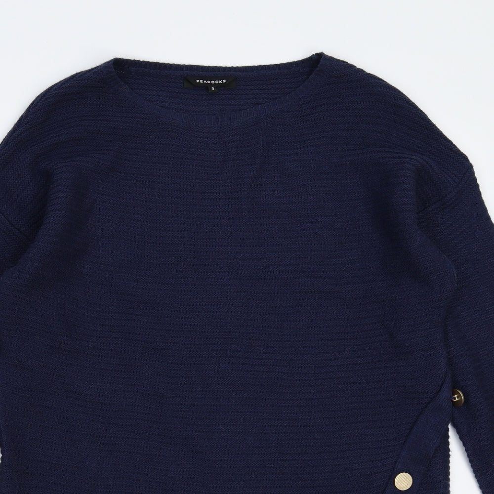 Peacocks Womens Blue  Knit Pullover Jumper Size S