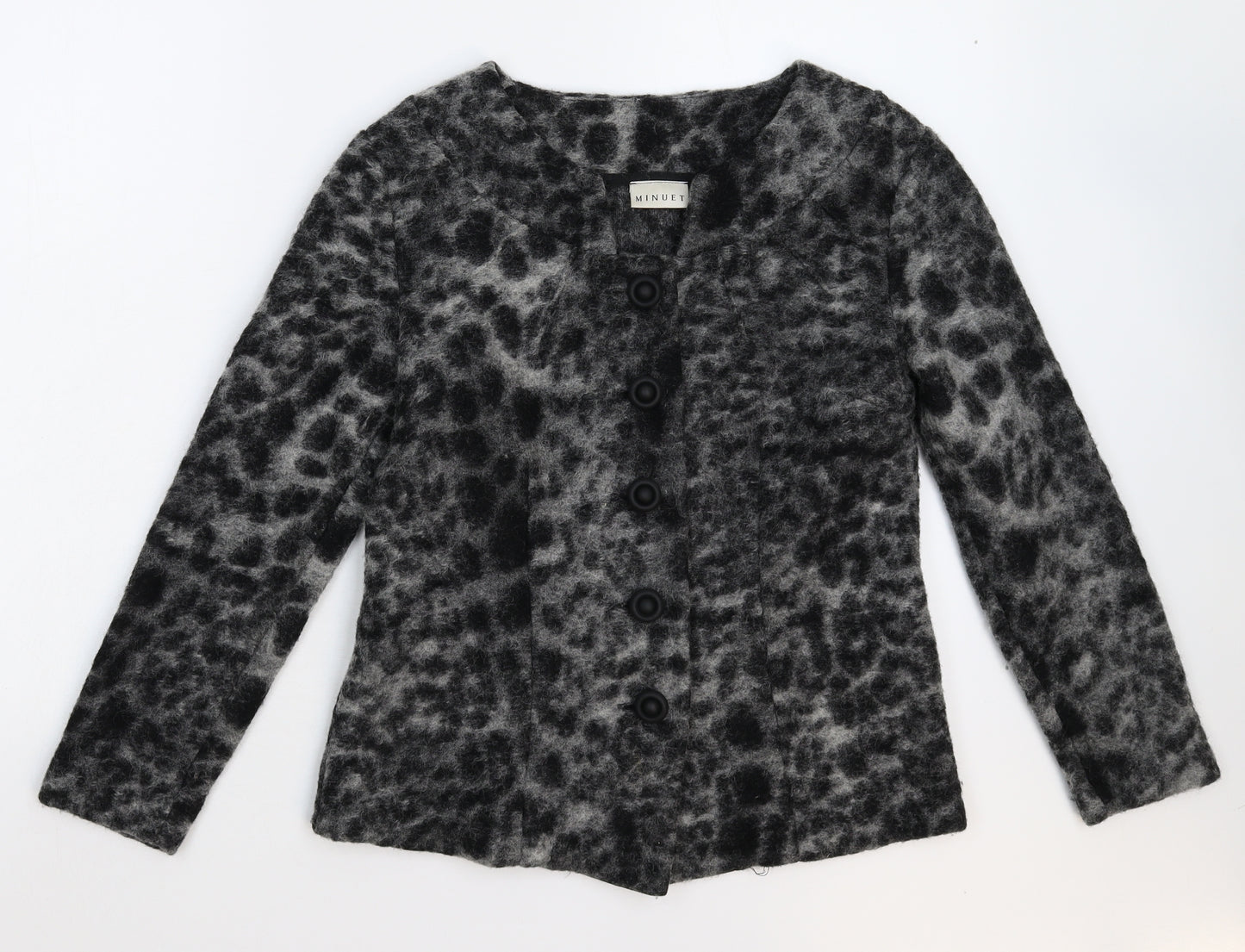Minuet Womens Multicoloured Animal Print  Jacket Blazer Size 8