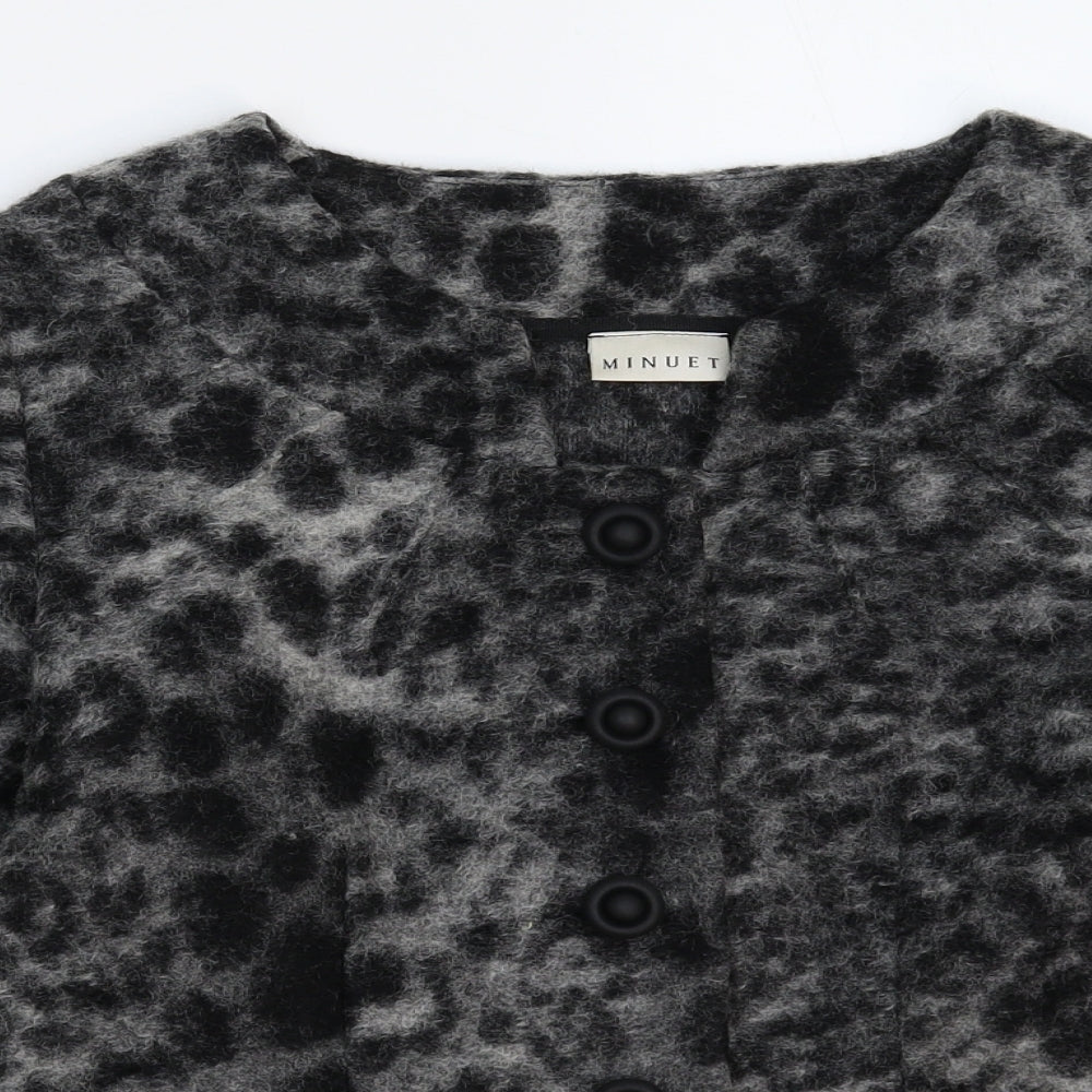 Minuet Womens Multicoloured Animal Print  Jacket Blazer Size 8
