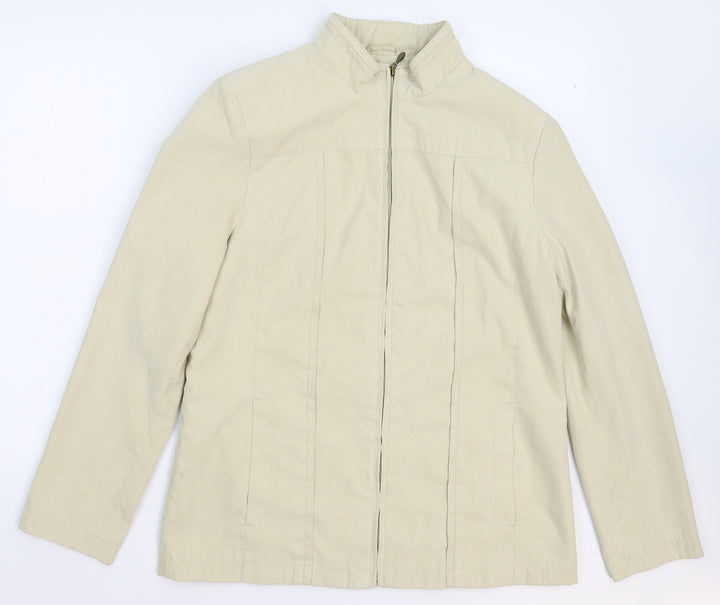 EWM Womens Beige Jacket Blazer Size 12