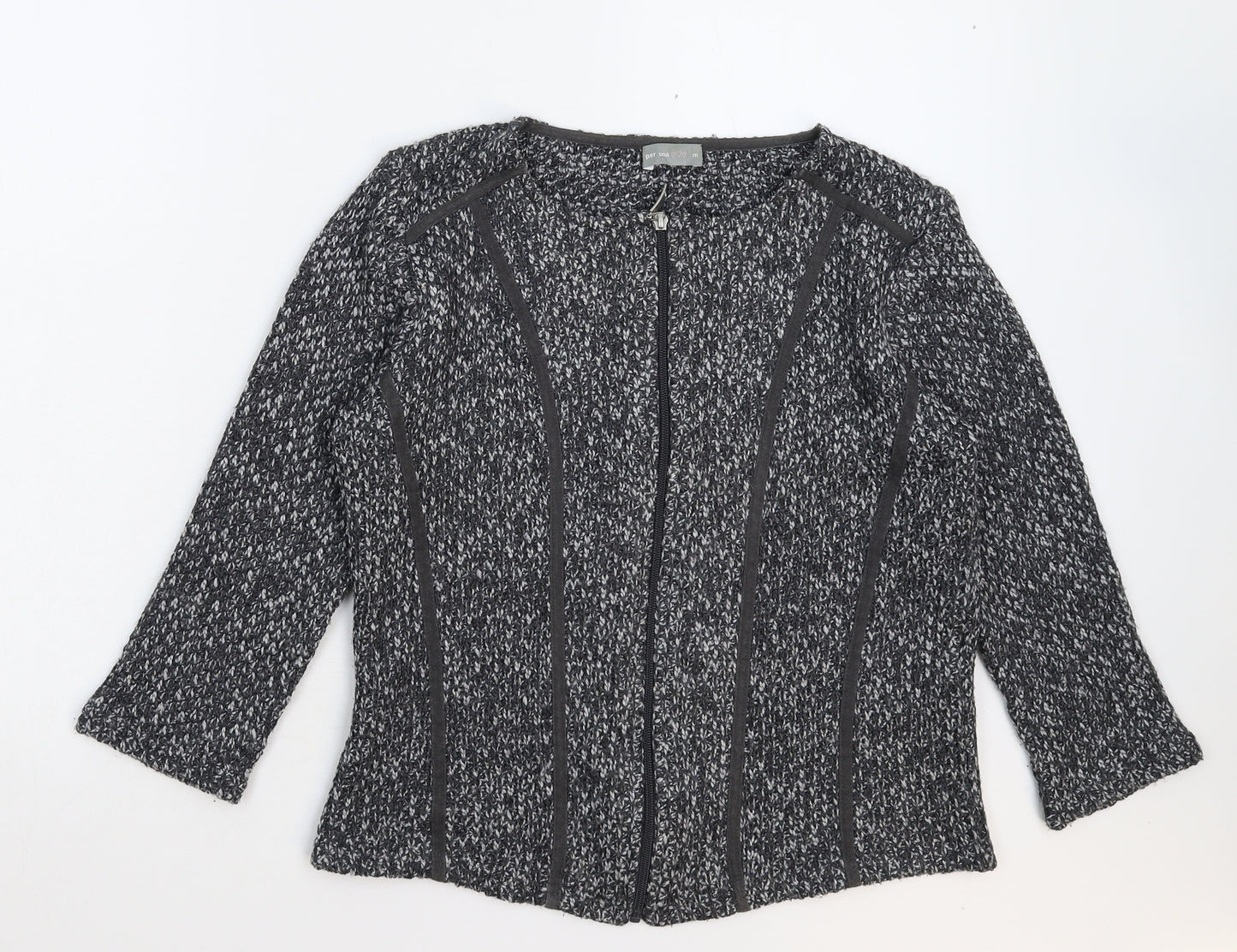 Per Una Womens Grey  Knit Cardigan Jumper Size M