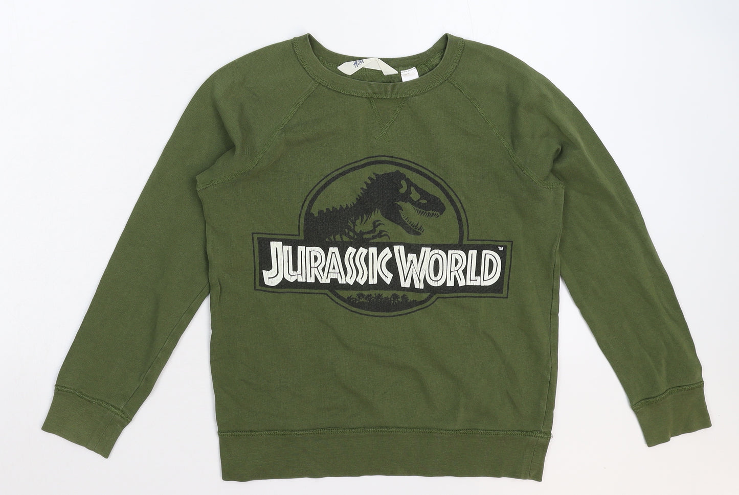 H&M Boys Green   Basic T-Shirt Size 9-10 Years  - Jurassic Park