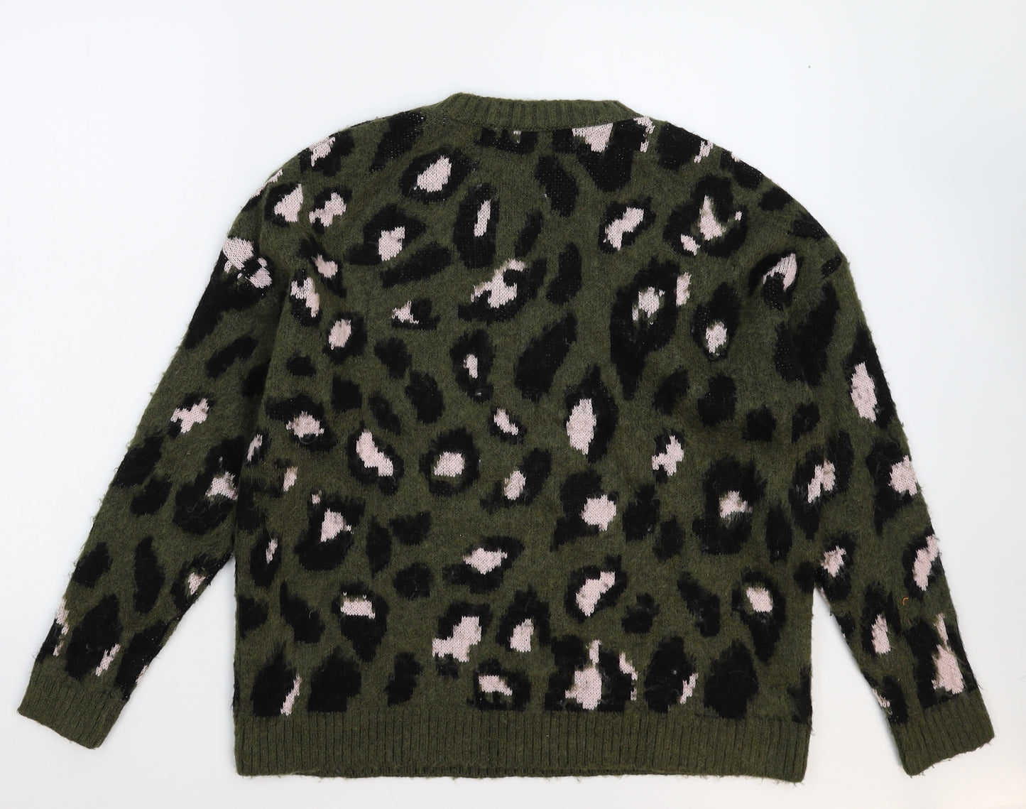 New Look Womens Multicoloured Animal Print Knit Pullover Jumper Size S