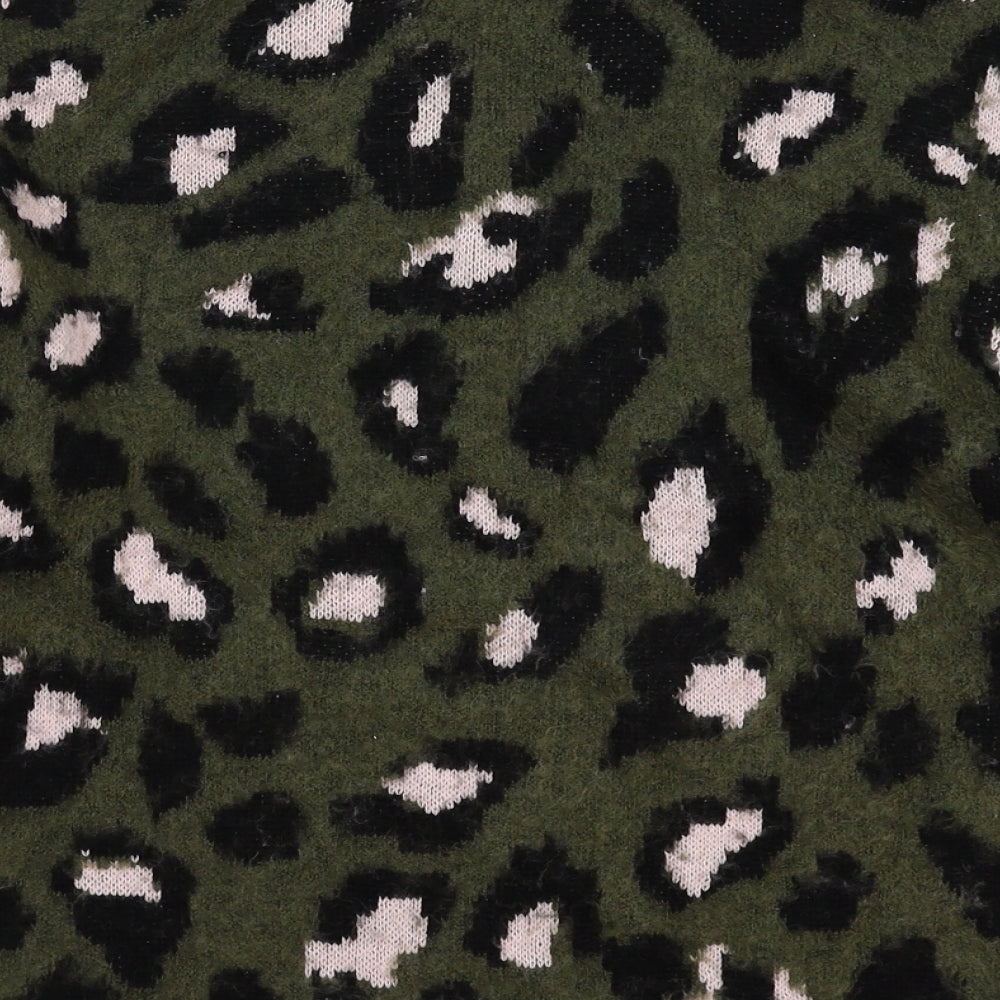 New Look Womens Multicoloured Animal Print Knit Pullover Jumper Size S