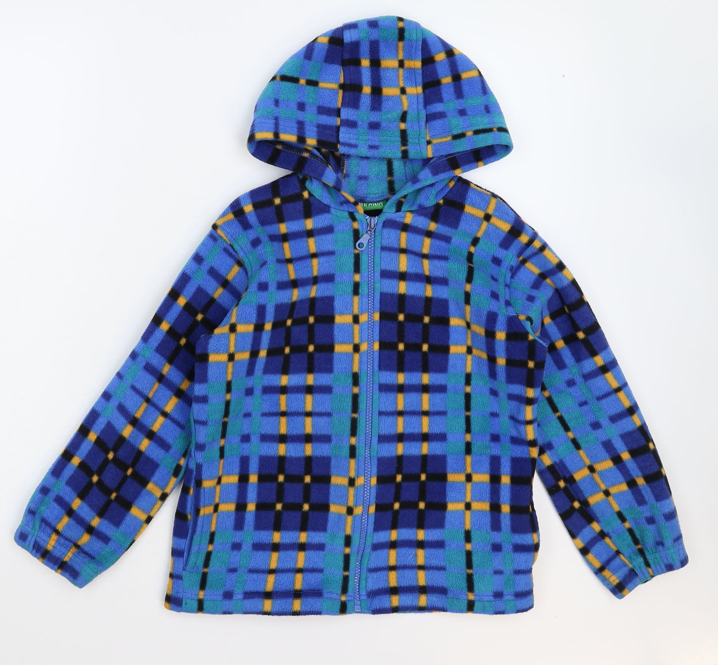 Pulcino Boys Blue Check Fleece Jacket  Size 8 Years