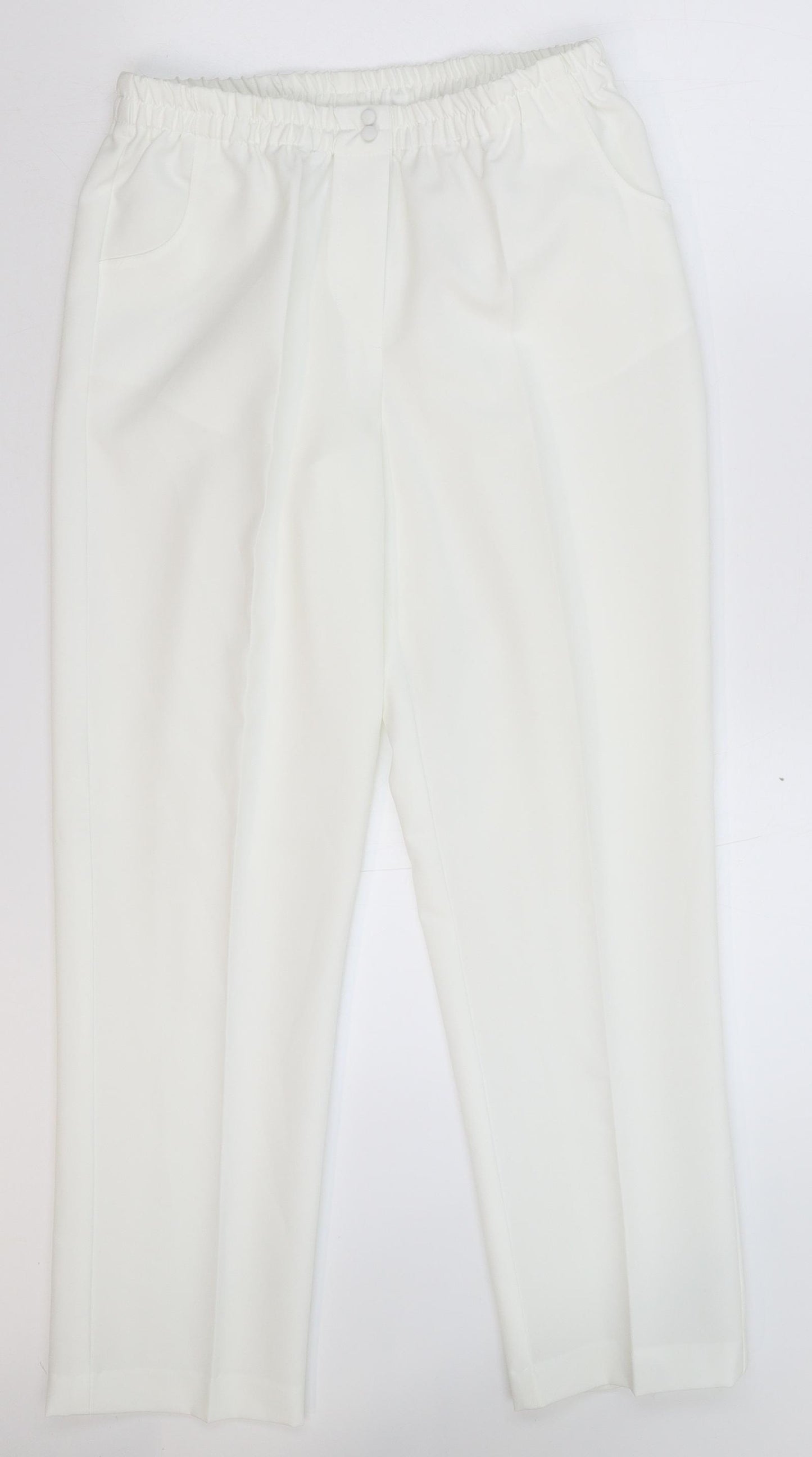 Daxon Womens White   Trousers  Size 12 L28 in