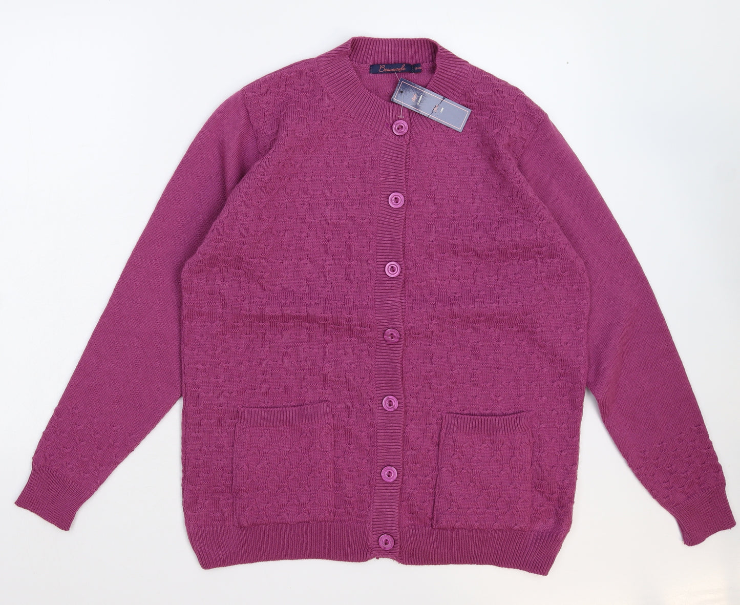 Beau Monde Womens Pink  Knit Cardigan Jumper Size 20