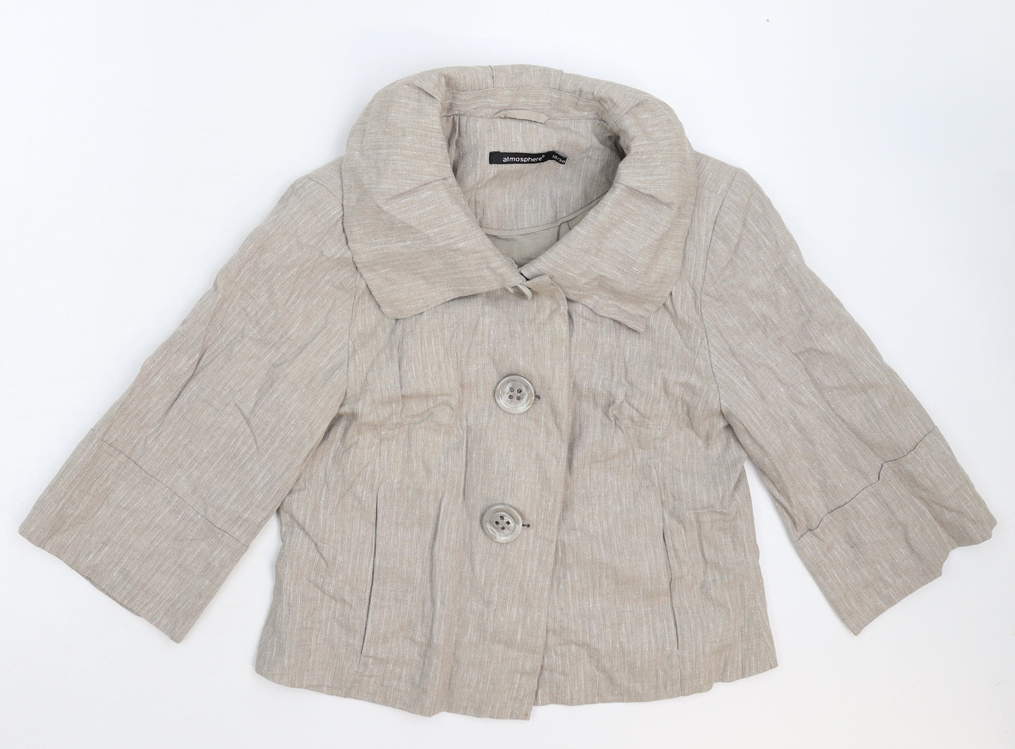 Atmosphere Womens Grey Striped  Jacket Blazer Size 10