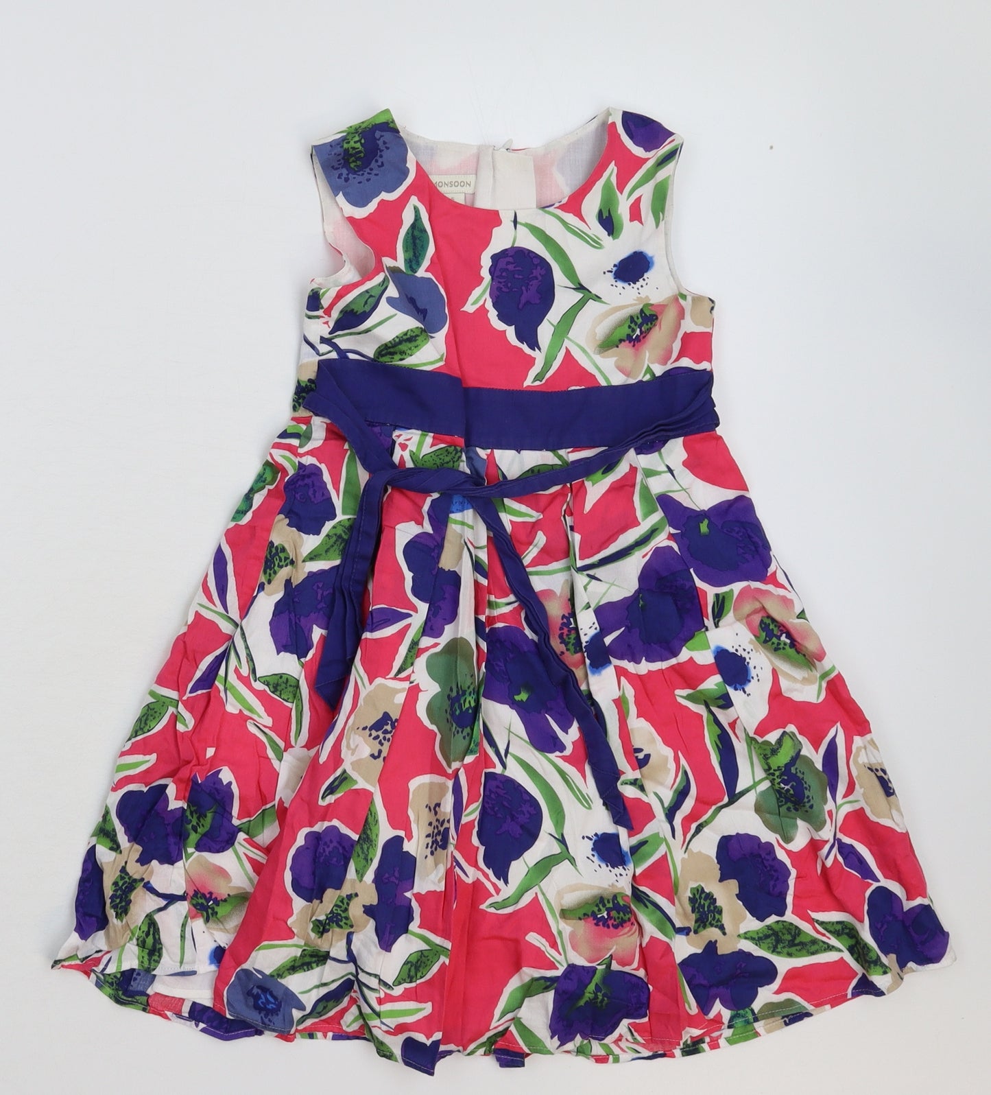 Monsoon Girls Multicoloured Floral  Fit & Flare  Size 5-6 Years