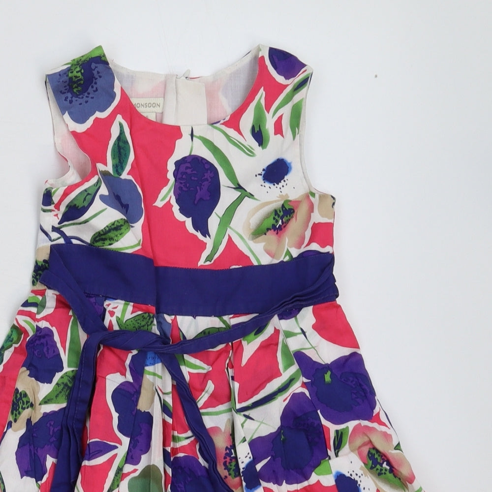 Monsoon Girls Multicoloured Floral  Fit & Flare  Size 5-6 Years