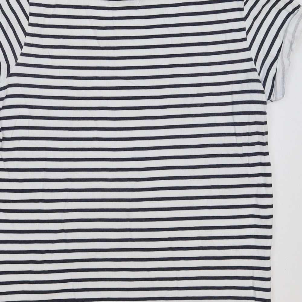 Primark Girls White Striped  Basic T-Shirt Size 10-11 Years