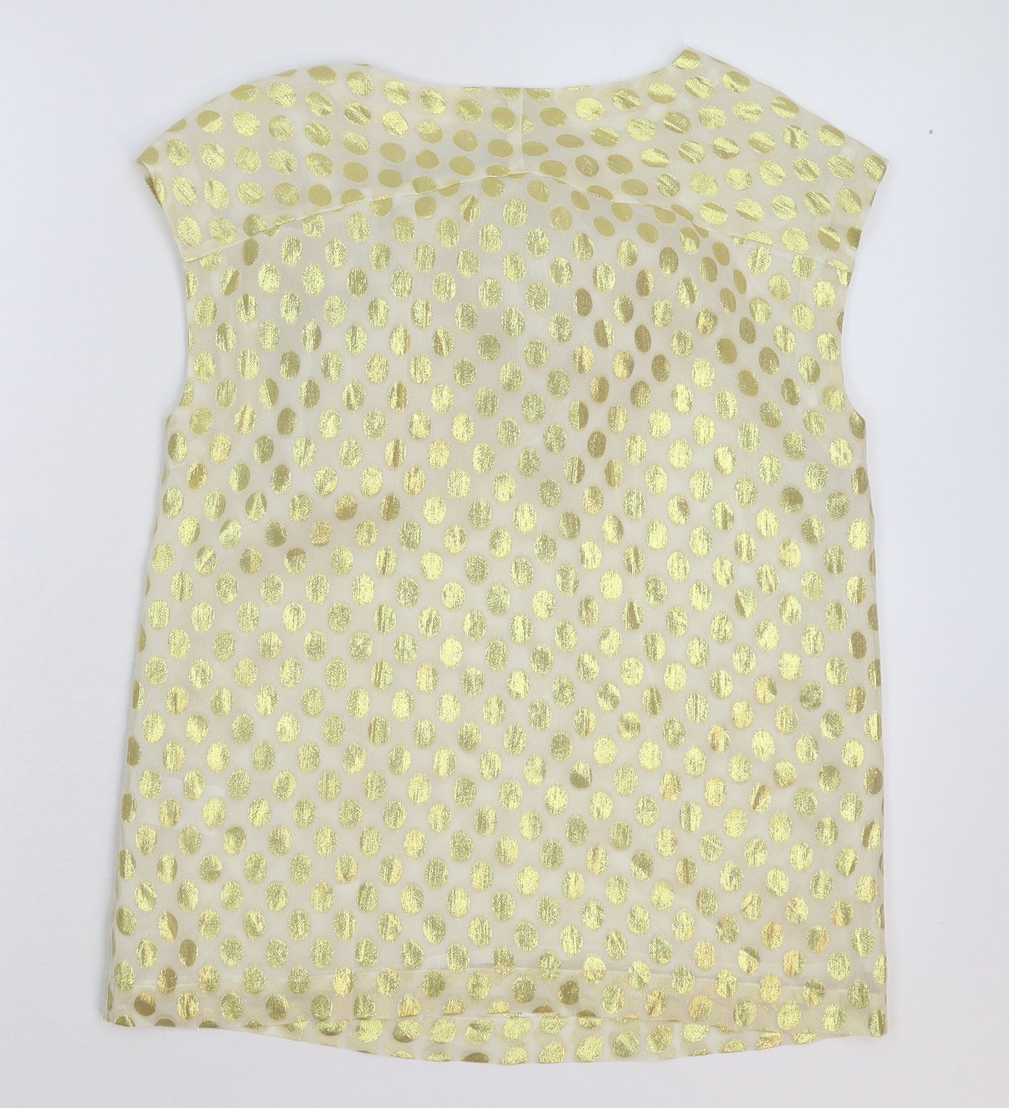 H&M Womens Gold Polka Dot  Basic Blouse Size 10