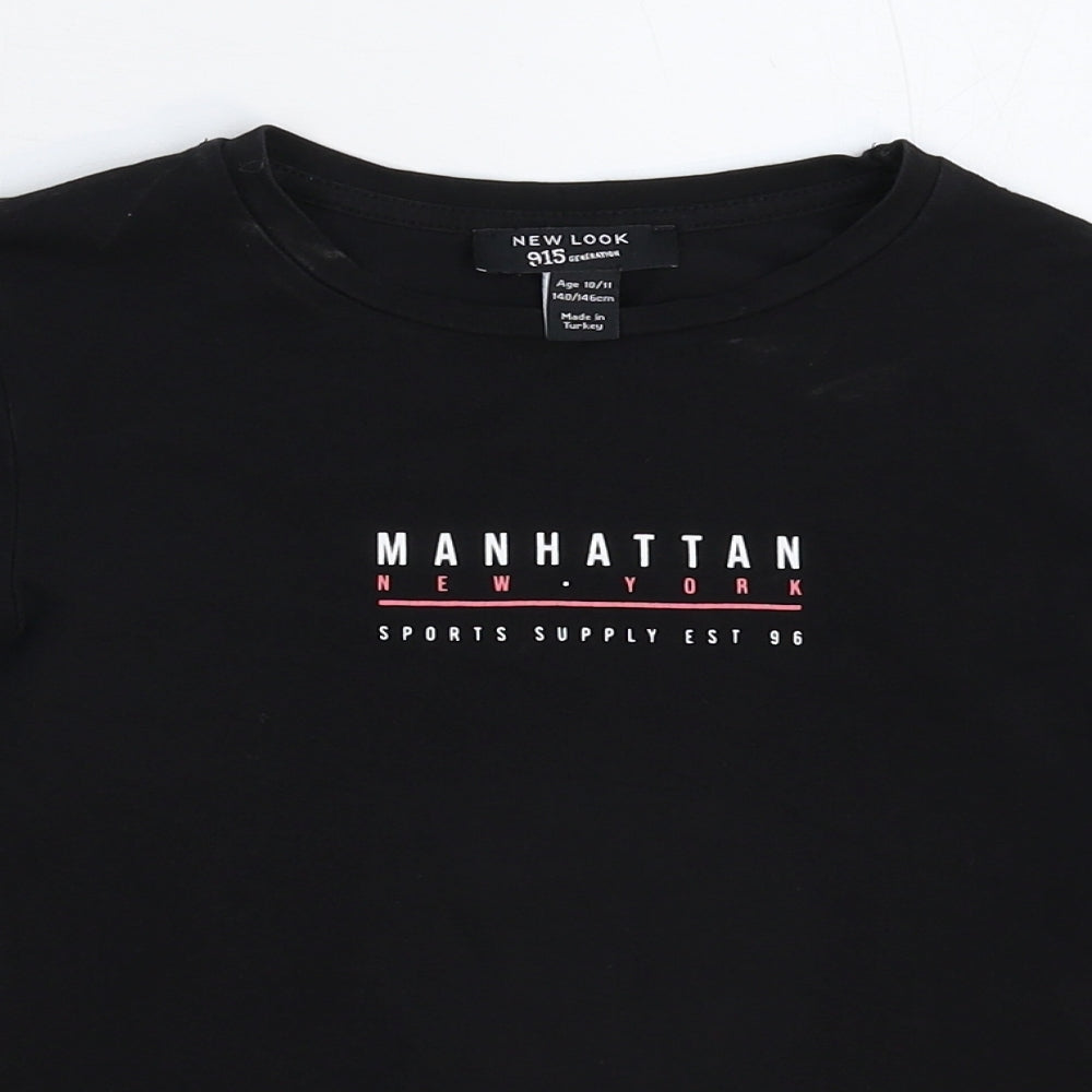 New Look Girls Black   Basic T-Shirt Size 10-11 Years