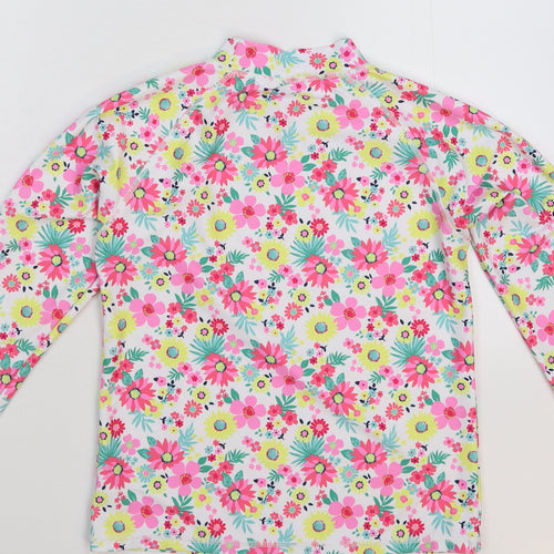 TU Girls White Floral  Basic T-Shirt Size 12 Years