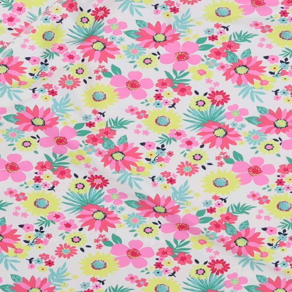 TU Girls White Floral  Basic T-Shirt Size 12 Years