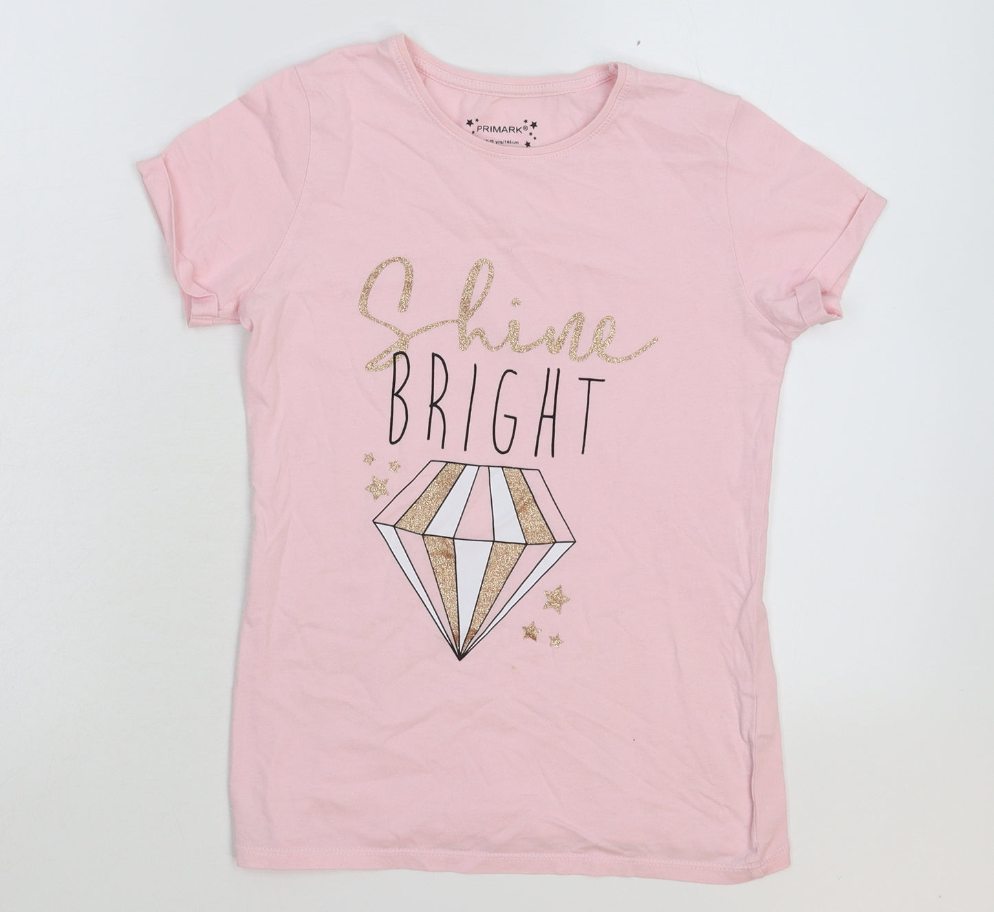 Primark Girls Pink   Basic T-Shirt Size 10-11 Years