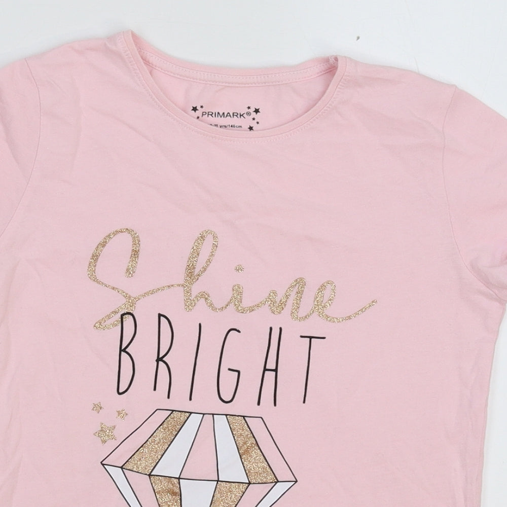 Primark Girls Pink   Basic T-Shirt Size 10-11 Years