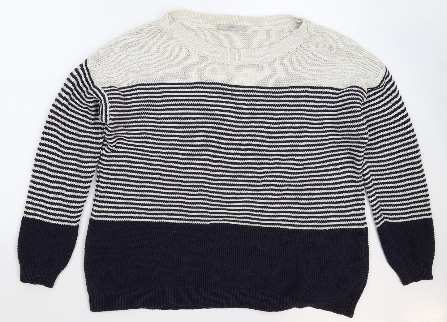 George Womens Multicoloured Striped Knit Pullover Jumper Size 18
