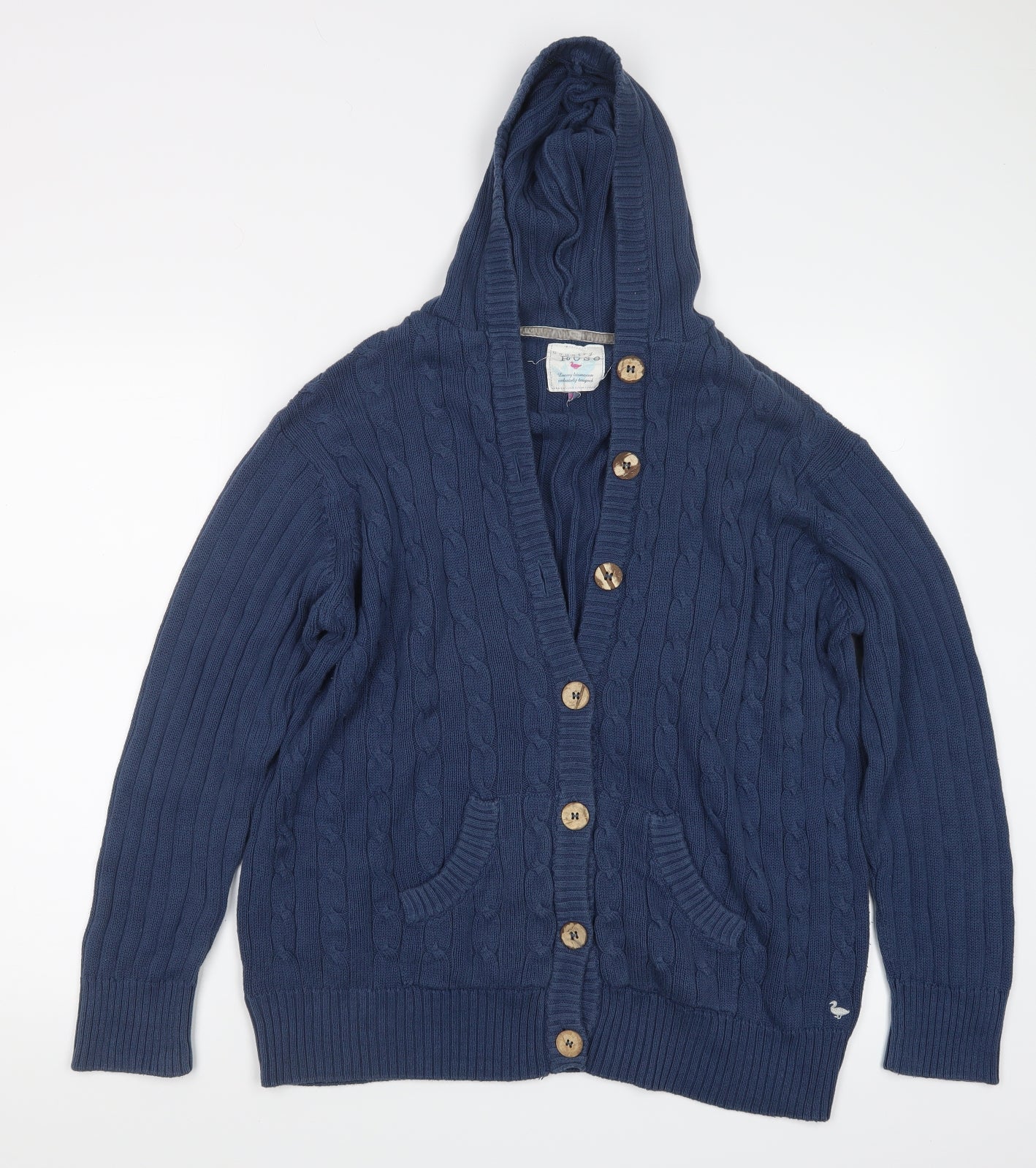 EWM Womens Blue  Knit Cardigan Jumper Size XL
