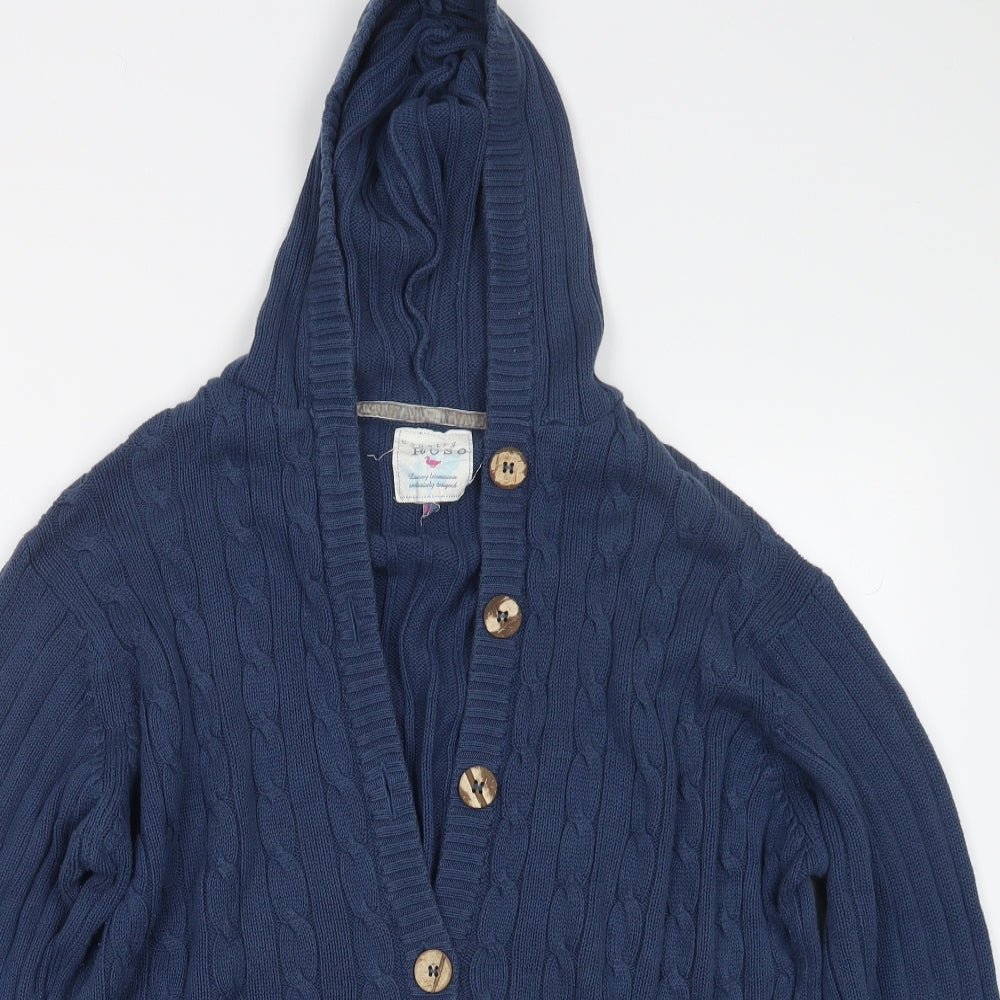 EWM Womens Blue  Knit Cardigan Jumper Size XL
