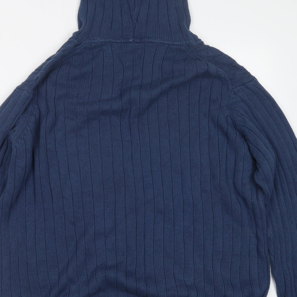 EWM Womens Blue  Knit Cardigan Jumper Size XL