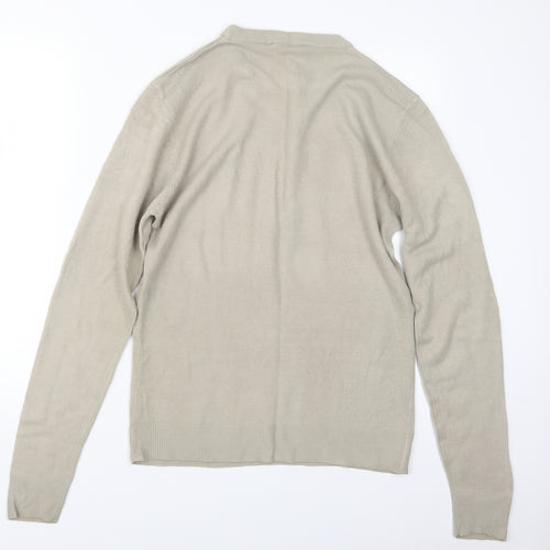 Vintage Mens Beige  Knit Pullover Jumper Size M