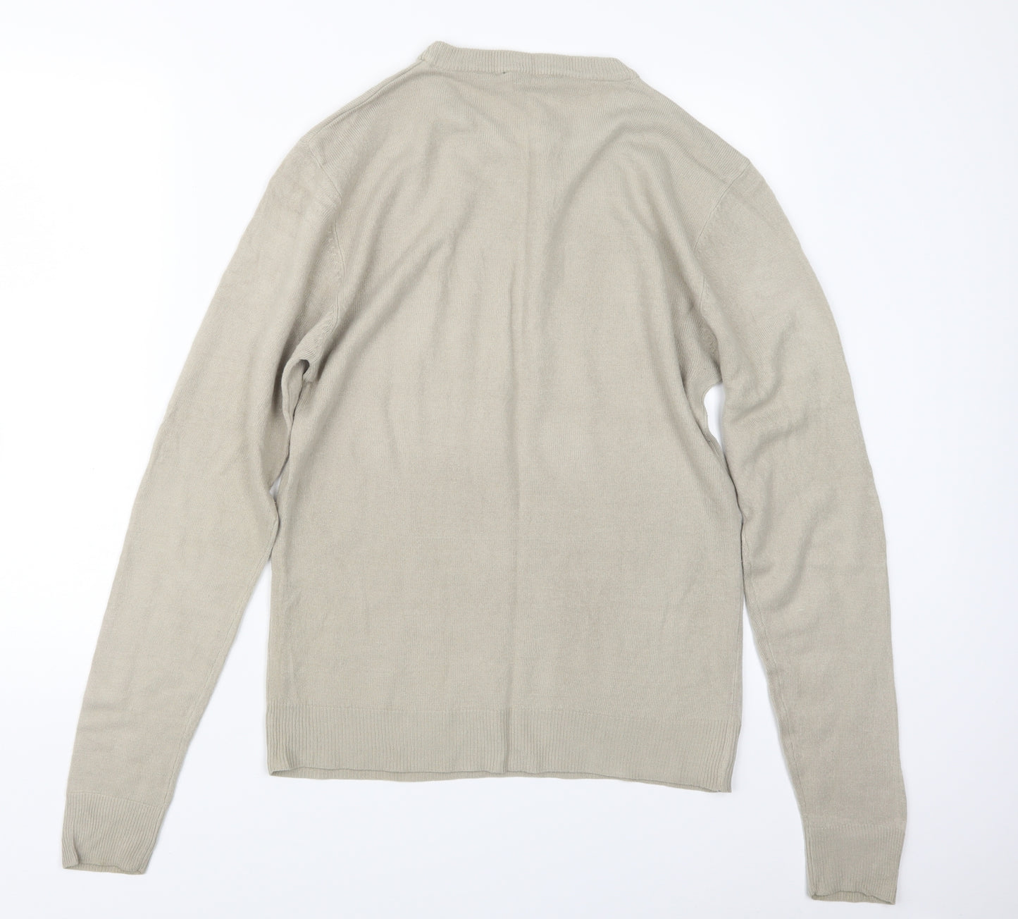 Vintage Mens Beige  Knit Pullover Jumper Size M