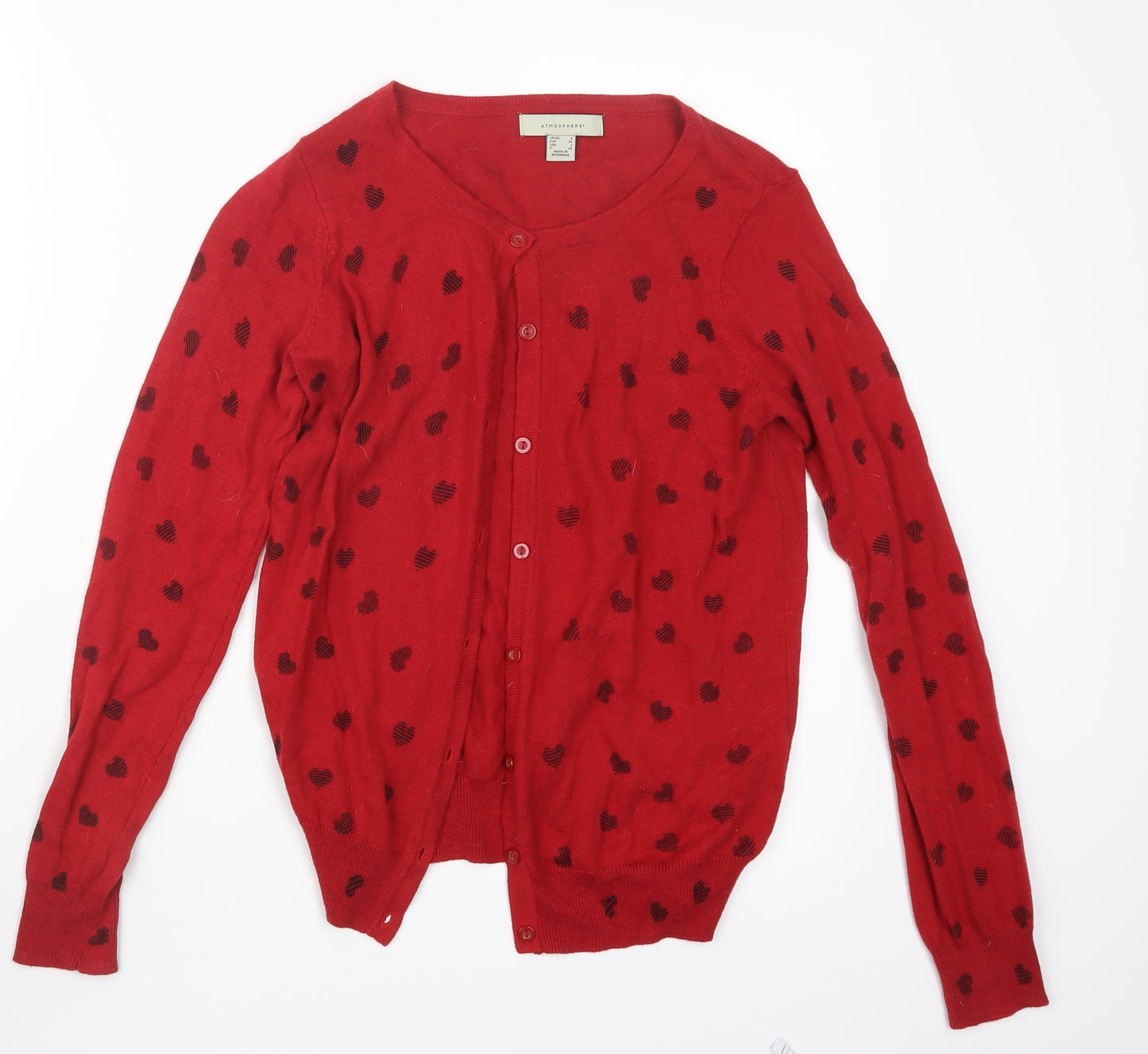 Atmosphere Womens Red  Knit Cardigan Jumper Size 6