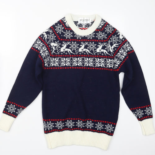 Dot & Sprout Womens Blue  Knit Pullover Jumper Size XS