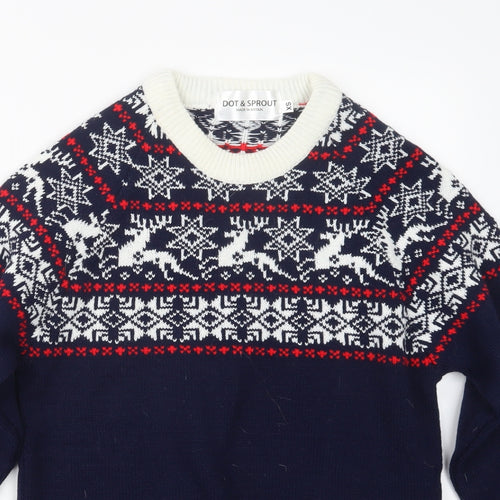 Dot & Sprout Womens Blue  Knit Pullover Jumper Size XS