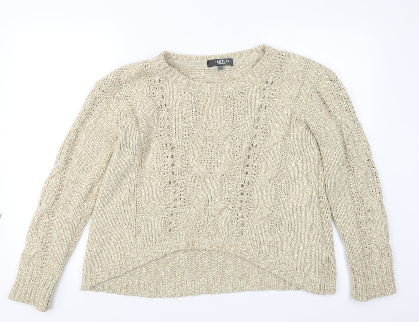 Marks and Spencer Womens Beige  Knit Pullover Jumper Size 12