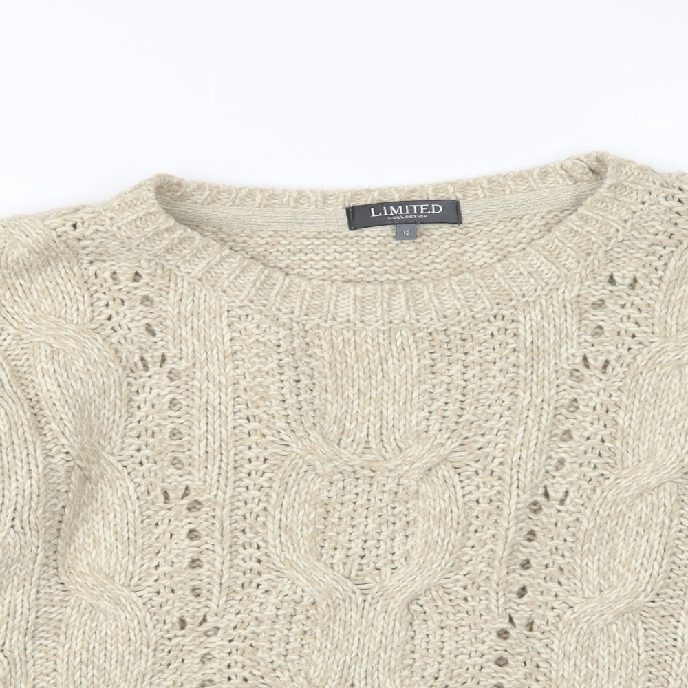 Marks and Spencer Womens Beige  Knit Pullover Jumper Size 12