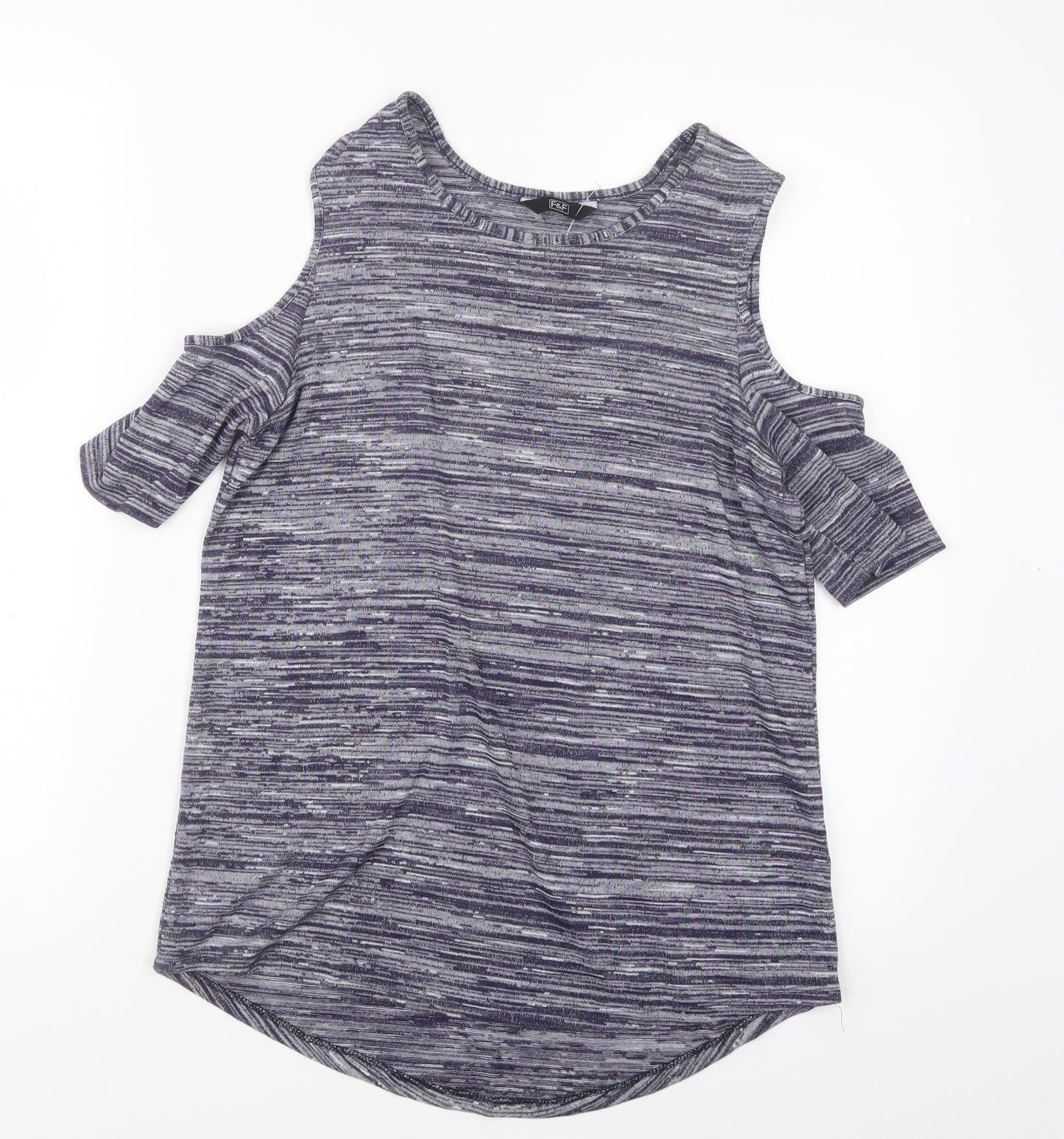 F&F Womens Blue   Basic T-Shirt Size 12  - Open Shoulders