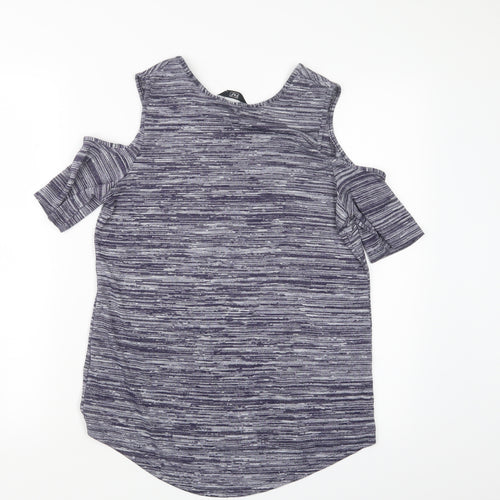 F&F Womens Blue   Basic T-Shirt Size 12  - Open Shoulders