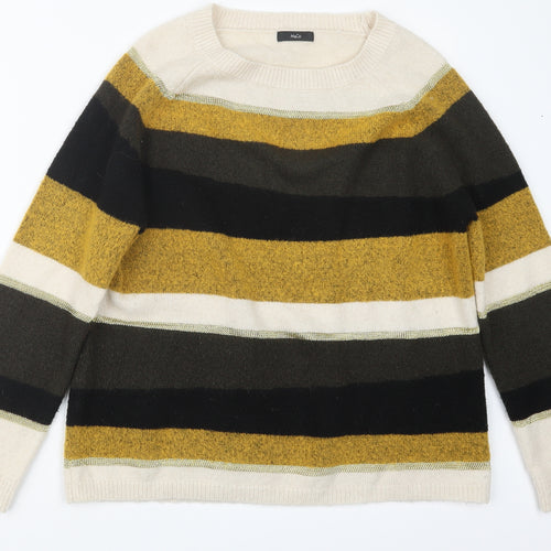 M&Co Womens Yellow  Knit Pullover Jumper Size 14