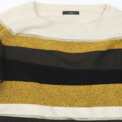 M&Co Womens Yellow  Knit Pullover Jumper Size 14