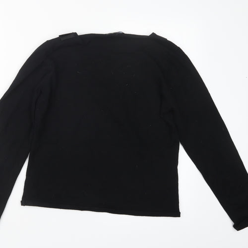 BM Womens Black  Knit Pullover Jumper Size S