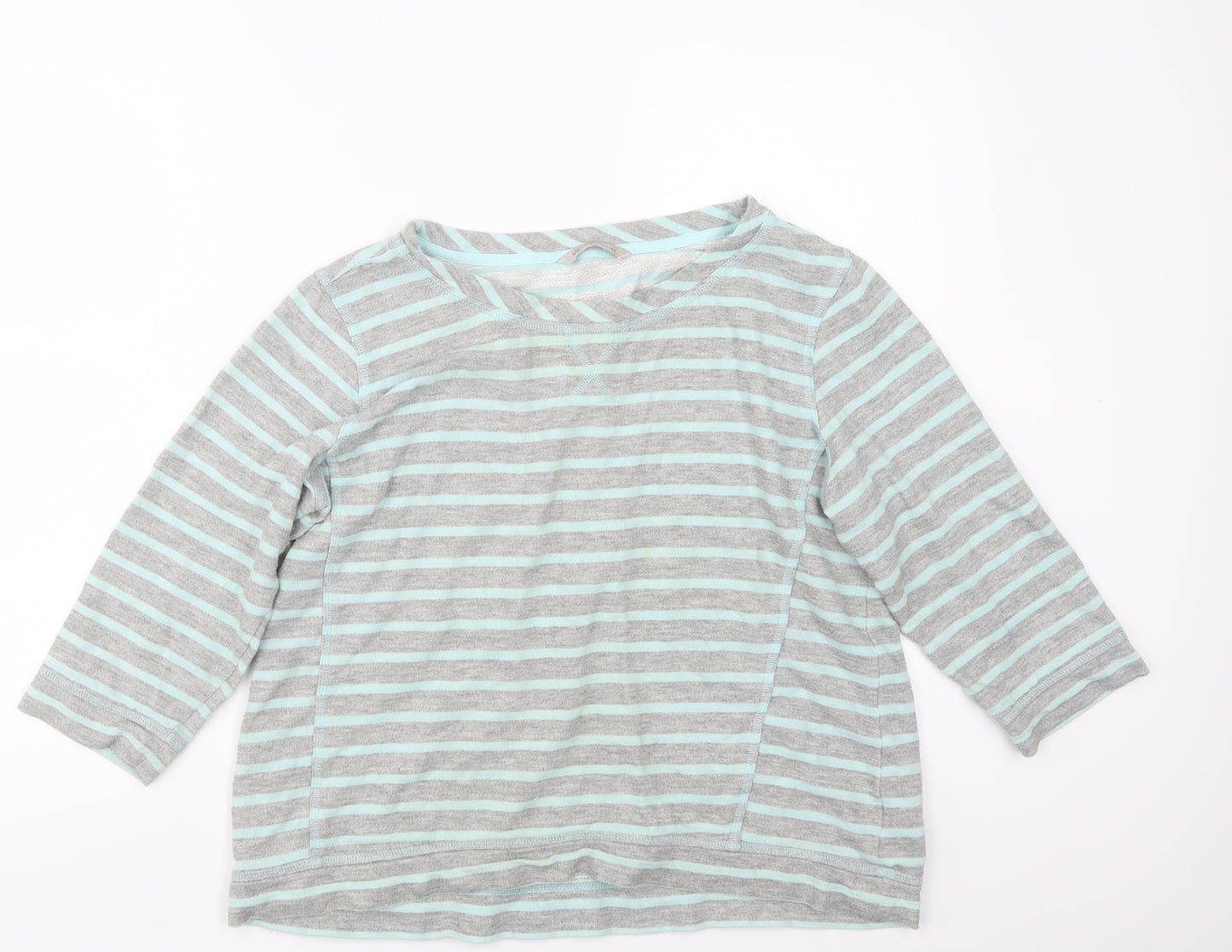Marks and Spencer Womens Grey Striped  Pullover Jumper Size 16