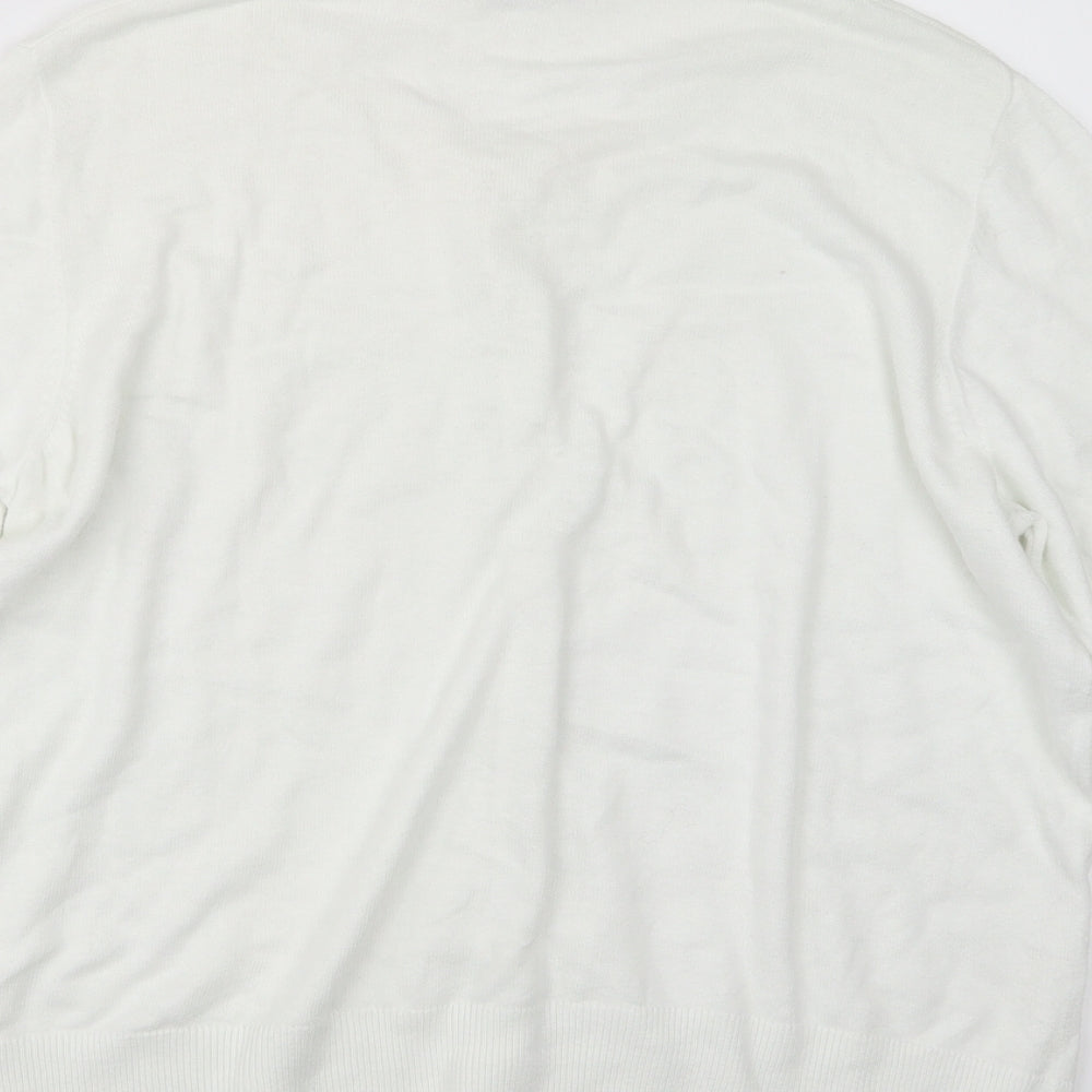TU Womens White  Knit Cardigan Jumper Size 18
