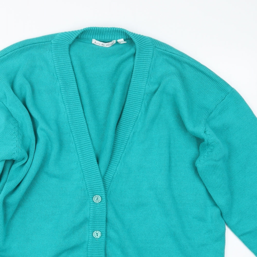 Joie de Vivre Womens Green  Knit Cardigan Jumper Size L