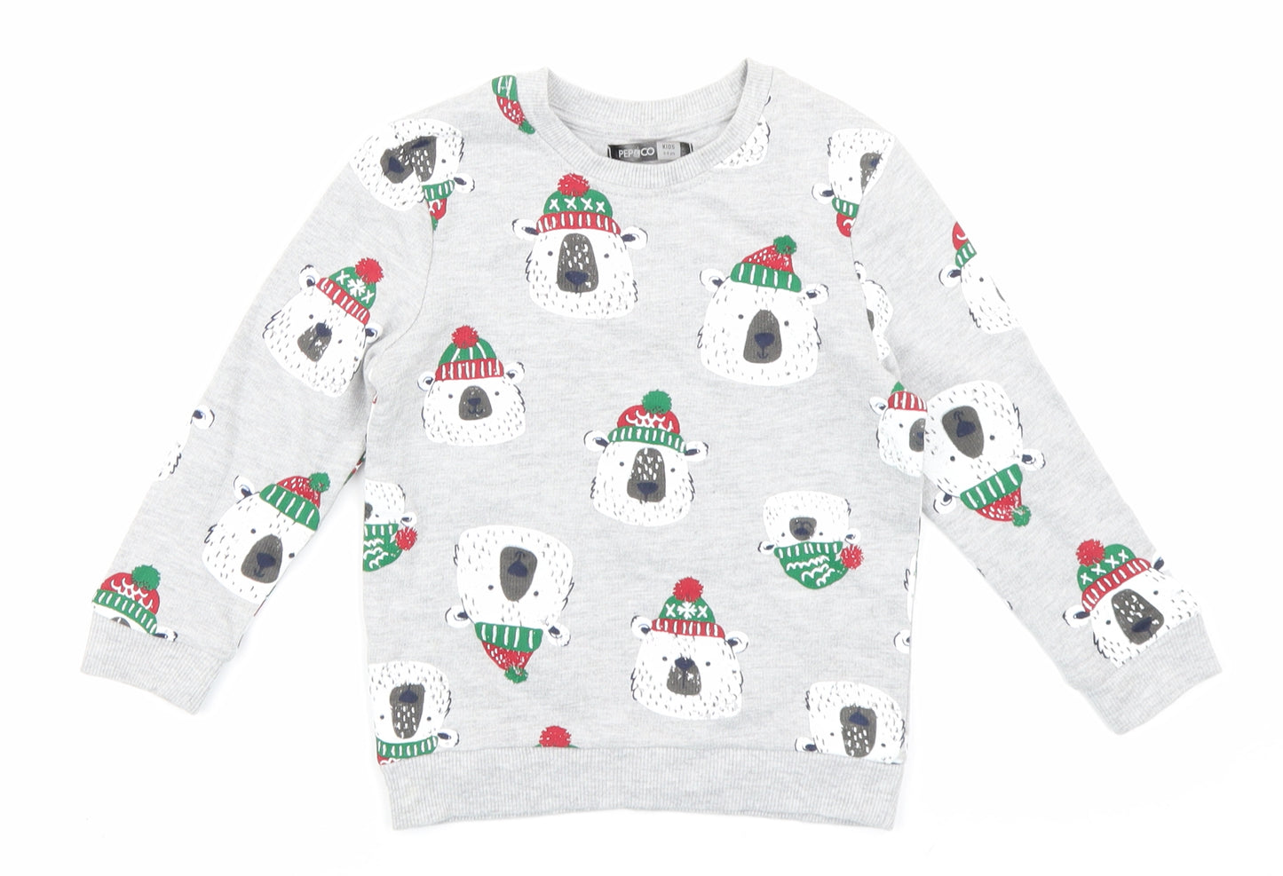 Pep & Co Boys Grey   Pullover Sweatshirt Size 3-4 Years  - Polar bear