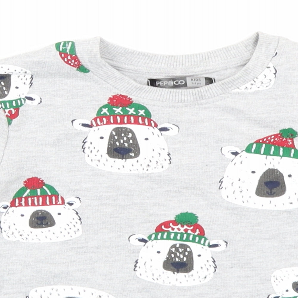 Pep & Co Boys Grey   Pullover Sweatshirt Size 3-4 Years  - Polar bear